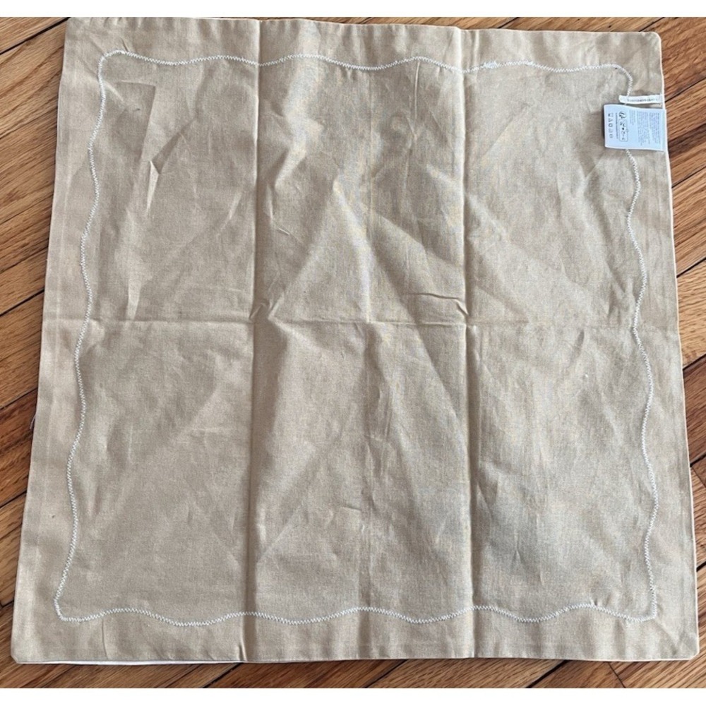 Anthropologie Ruby Scallop Border Napkins Set 3 NWOT Stone Navy Rust Orange Boho - Picture 8 of 10